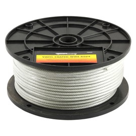 Forney 70452 1/8-Inch-3/16-Inch Vinyl Coated Galvanized Wire Rope Aircraft Cable, 250-Feet