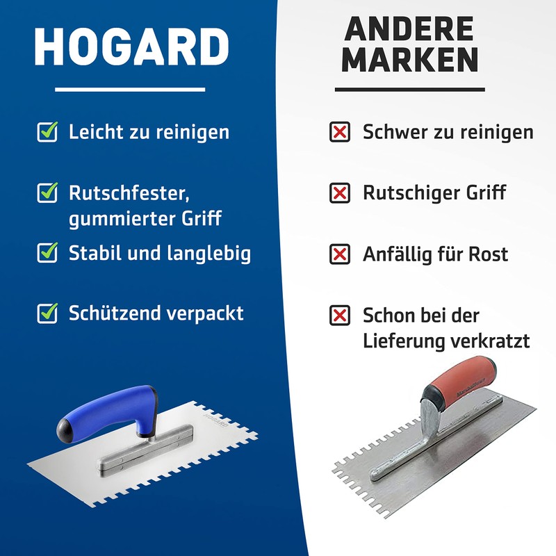 Hogard premium smoothing trowel, rust-proof, professional smoothing disc with stainless