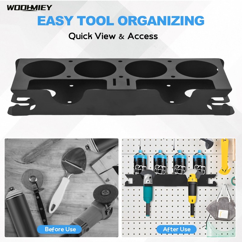 WODHMIEY Spray Bottle Storage Rack with Angle Grinder Holder, with