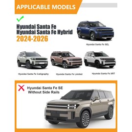 KINGGERI 300LBS Lockable Roof Rack Cross Bars Compatible with 2024 2025 2026 Hyundai Santa Fe & Santa Fe Hybrid with Raised Side Rails (Not for SE), Aluminum Heavy Duty Crossbar Luggage Accessories