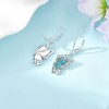 MONGAS Butterfly Earrings Sterling Silver Created Turquoise Drop Dangle Earrings