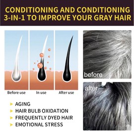 Black Hair Dye Shampoo - 3 In 1 Black Hair Shampoo - Black hair Colour Shampoo for Men&Women - Black shampoo for Instant Gray Hair Coverage, Lasting 30 Days(100ml)