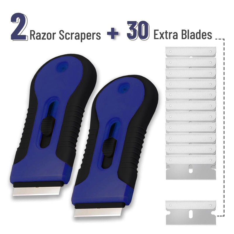 Bates- Razor Blade Scraper Tool Set, 2 Pack, Black &