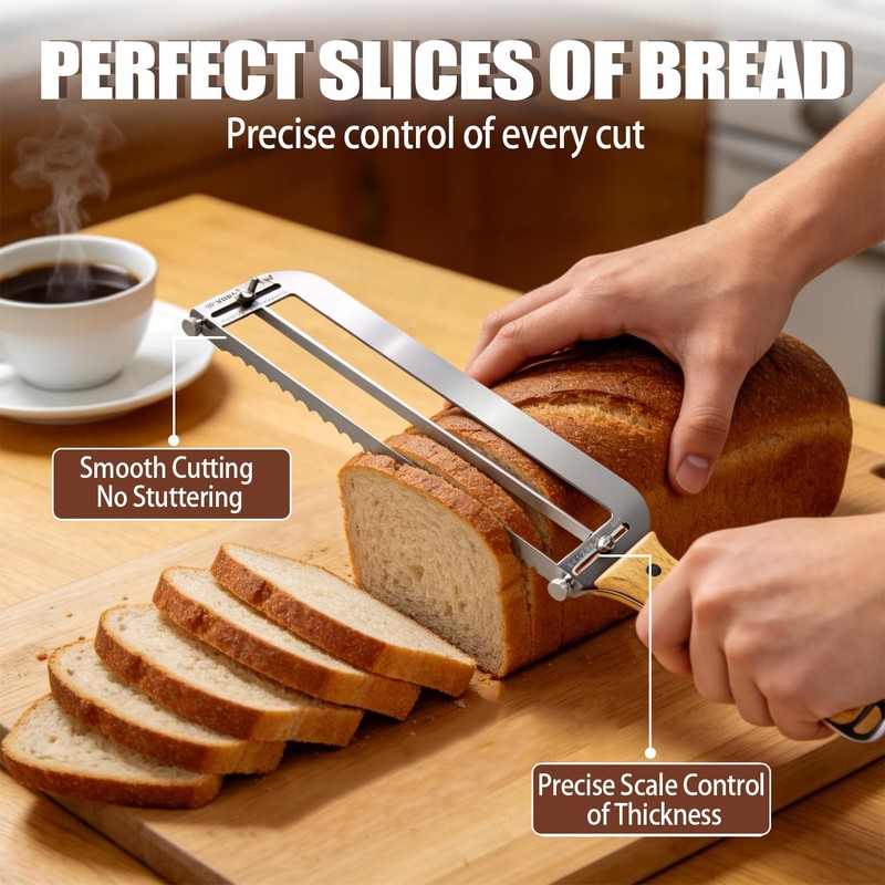 Adjustable Bread Slicer for Perfect Slices - Bread Knife for