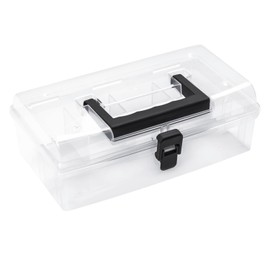 Sortimentskasten Koffer Organizer Box transparent 5 Fächer Deckel Haushatskiste