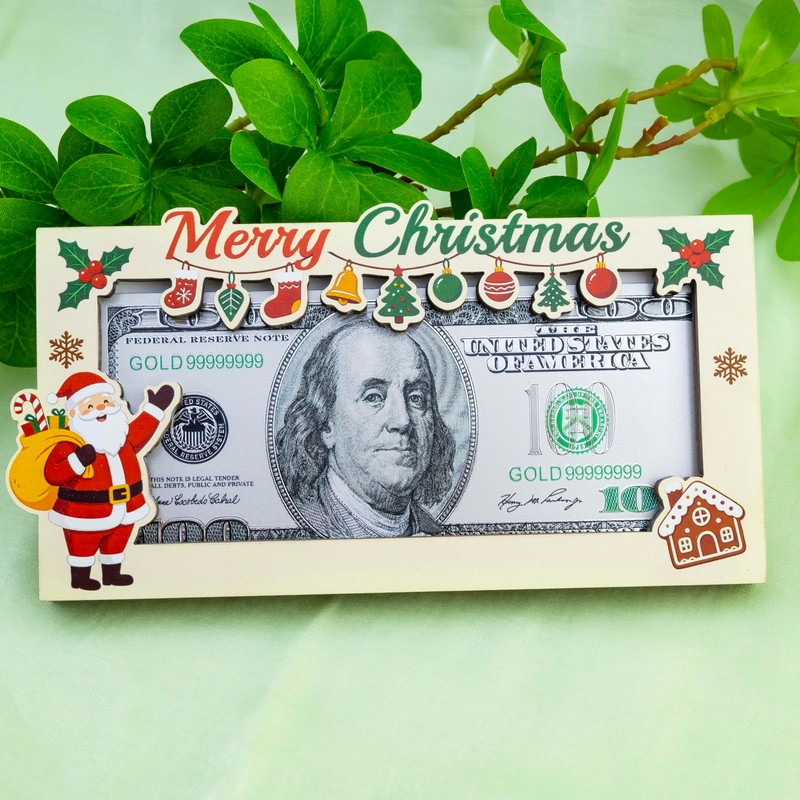 Christmas Money Holders for Cash Wooden Cash Gift Box