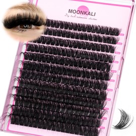 MOONKALI Fluffy Lash Clusters Wispy 80D Volume Eyelash Clusters 12-20mm Mix Length Individual Lashes D Curly Cluster Eyelash Extensions Mink Thick Volume Eyelashes Extension Clusters for Beginners