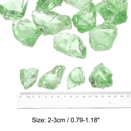 QUARKZMAN Fire Glass for Fire Pit 2-3 cm High Gloss Reflective Glass Stones for Natural or Propane Fireplaces Safe for Outdoor and Indoor Fire Pit Glass Olive Green