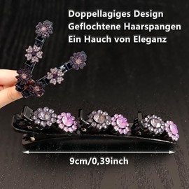 WhaleO 8er Set Five Leaf Clover Haarklammer Blumen Haarklammer Haarspangen Damen Kristall Haarschmuck Damen, Geflochtene Haarspange Mädchen, Kreieren Sie Eine Vielzahl Stilvoller Frisuren