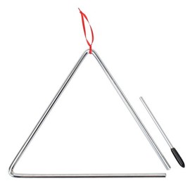 XDrum Triangle with Beater - Triangle for Children and Early Musical Education - Percussion Instrument with 25 cm (10 Inch) Size and Clapper - Steel Rhythm Instument for Nursery