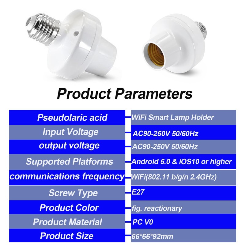 Bkiyougo Smart WiFi Bulb Socket, eWeLink APP Remote Timer and