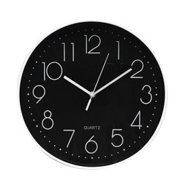Levitantes Black and White Wall Clock, 30 cm, Continuous Movement, Ideal for Decorating and Facilitating time Management, Image