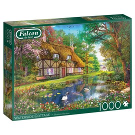 Jumbo Falcon 11350 Waterside Cottage - Puzzle de 1000 Piezas, Multicolor, Talla única