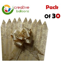 Pull Bows Gold Large Pull Bow Ribbon Flower Printed Gift Wrapping Pull Bows Flower Basket Birthday Wedding Tie Crafts Present Decoration Pull Bow Pack of 30