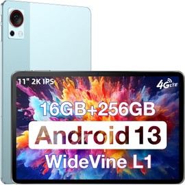 DOOGEE T30S Tablet 11 Inches, 2.4K Display, 16(6+10) GB RAM 256GB ROM (1TB TF) Tablet, 8580mAh/10W, Android 13, Smart PA, 13MP/8MP Android Tablet, Dual Nano SIM 4G LTE +5G WiFi, DRM L1, Blue