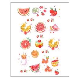 Gel Luna Colorful Fruit Heart Butterfly Other Point Henna Tattoo Tattoo Sticker, 1 Piece, T-237 / 젤루나 컬러풀 과일 하트 나비 기타 포인트 헤나 문신 타투 스티커, 1개, T-237