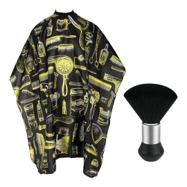 Delantal De Peluquería Y Cepillo De Limpieza De Barbero Yellow Floral Print