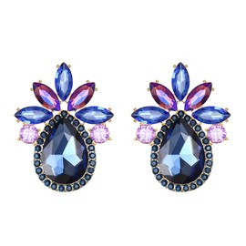 Clearine Sparking Marquise Teardrop Cluster Crystal Rhinestone Earrings for Prom Party Emerald Green Gold Tone, Crystal