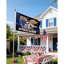 250th Anniversary USA Flag 3x5 Ft Double Sided 3 Ply 1776-2026 Flags Heavy Duty Fade Resistant & Reinforced Brass Grommets - 4th of july decorations outdoor