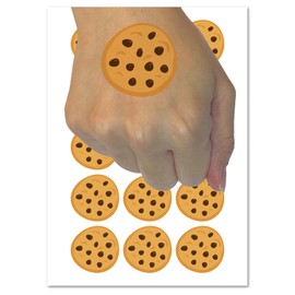 Chocolate Chip Cookie Temporary Tattoo Water Resistant Fake Body Art Set Collection - 54 1" Tattoos (1 Sheet)