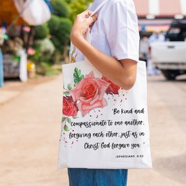 Christian Gifts for Women Inspirational Gifts Tote Bag for Women, Sunflower Beach Bag Grocery Shopping Bag for Leader Mom Appreciation Christmas Birthday, Religious Bible Verse Canvas Tote Bag