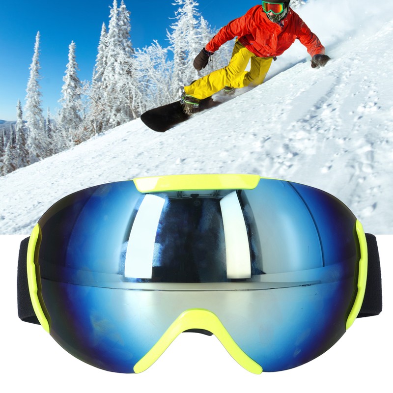 Ski Goggles PE Coated Lens Anti Fog Double Layers Adjustable