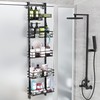 Orimade Over the Door Shower Caddy Adjustable 5 Tier Black,Bathroom