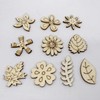 100Pcs Unfinished Wooden Flower Wood Slice Leaf Pattern,DIY Crafts Cutouts