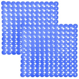 Coopay 2 Pack Kitchen Sink Mat Plastic Sink Protect Mat PVC Eco-Friendly Kitchen Adjustable Stainless Steel/Porcelain Dish Drying Pad Sink Protector for Bottom of Kitchen Sink, 11 x 11 Inches (Blue)