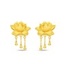 DIAMANTIO 18K Gold Plated Lotus Flower Drop Earrings – Statement