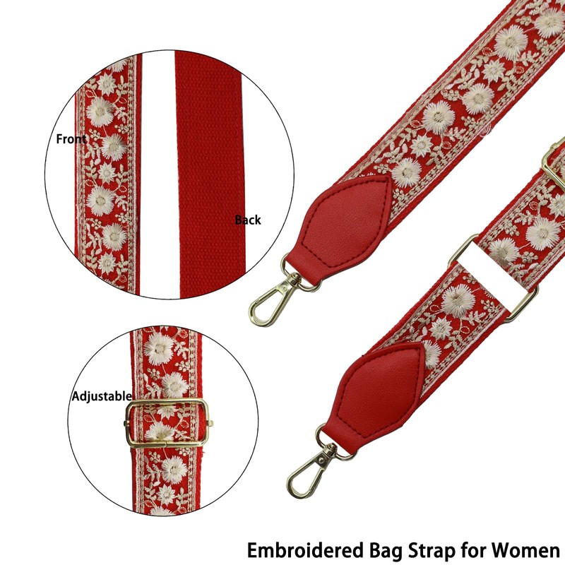 Adjustable Ethnic Wide Purse Strap for Women - Replace Thin