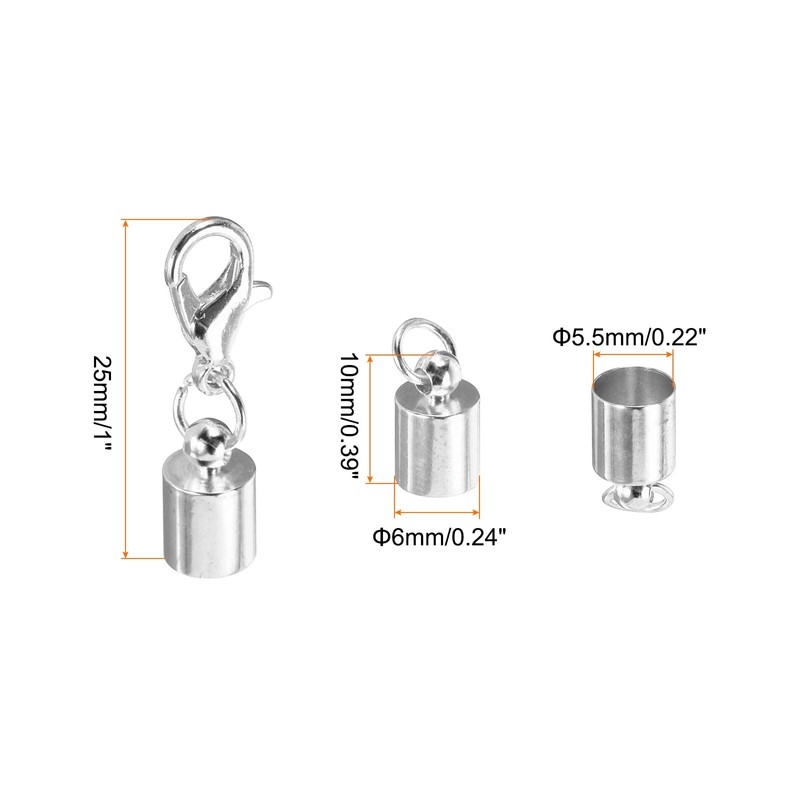 sourcing map Cord End Caps 5.5mm End Caps Barrel Beads