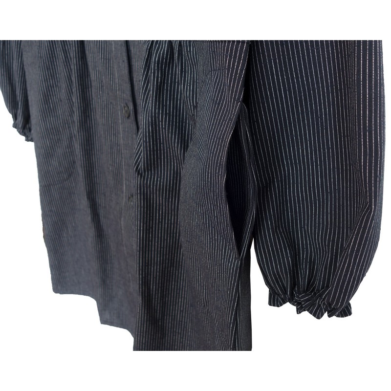 Kurume Woven Apron with Front Button, Japanese Pattern -