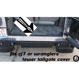 J & O Carts Parts Fits Jeep CJ7-TJ OR YJ Wrangler Aluminum Diamond Plate Lower Rear Tailgate Cover