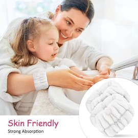 Spa Headbands for Women,Headband for Washing Face, Makeup, Skincare, Shower, Hair Accessories -Sponge & Terry Cloth Headband (Black) (white, 3pcs)