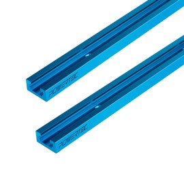 POWERTEC 71119V 36 Inch Double-Cut Profile Universal T-Track with Predrilled Mounting Holes, 2-Pack, T Track for Woodworking Jigs and Fixtures, Drill Press Table, Router Table, Workbench