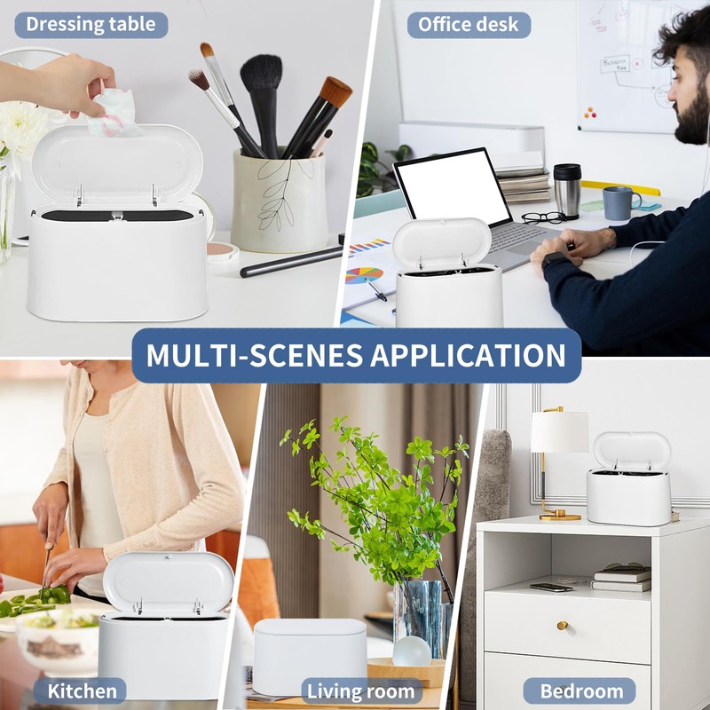 LTWQLing Mini Trash Can with Lid - Removable Small Garbage