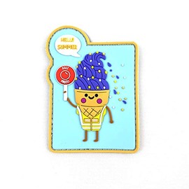 Polizeimemesshop Ice Cream Rubber Patch - Hold Police - Hello Summer - Fun Patch - Police - PVC - Velcro Patch