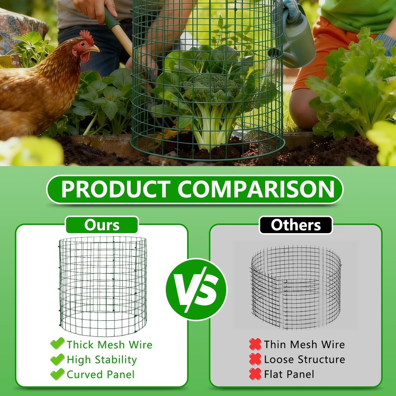 6 Pack Plant Protector, 12x14 Inch Metal Garden Cages for