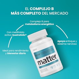 Matter Besties, Complejo B Avanzado con Folato Activo Quatrefolic, Vitamina B12 Metilcobalamina y L-Glutamina, Apoyo Energético y Nervioso, 60 Cápsula