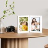 decorUhome Double 5x7 Picture Frame Vertical, Engineered Wood Bifold Photo