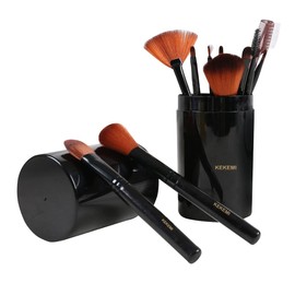 KEKEMI Professional Makeup Cosmetic Foundation Brush Set (Black) - Pack of 12