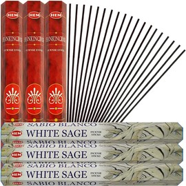 White Sage & Frankincense Incense Sticks & Holder Bundle Variety Pack from Hem Trumiri Insense Insence
