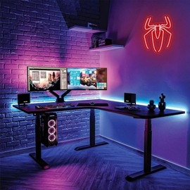 Spider Neon Lamp - 9-Level Dimmable Spider Wall Decor Night Light with USB Power for Boys Room, Bedroom, Gaming Room, Anime Neon Sign, Happy Birthday Gift for Kids and Boyfriend