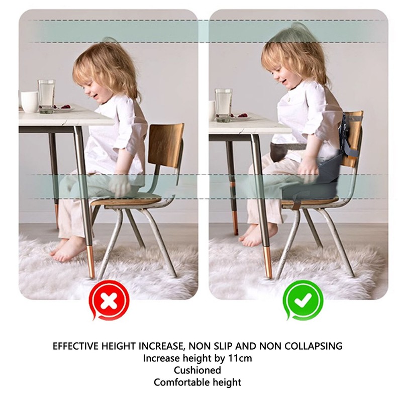Toddler Booster Seat Portable Foldable Polyester Fibre Increasing Booster Cushion
