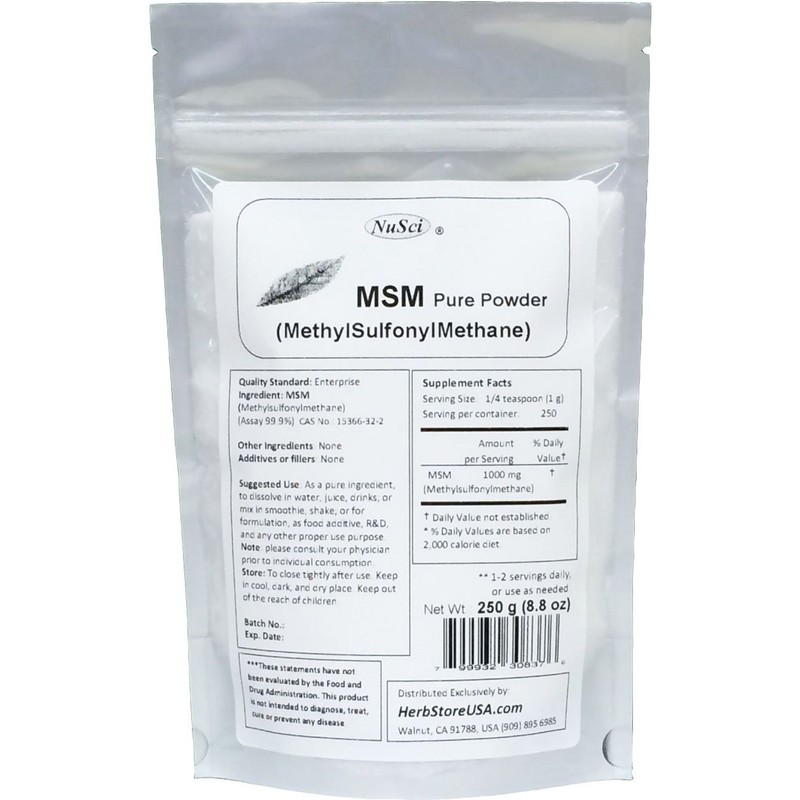 NuSci MSM (Methylsulfonylmethane) Pure Powder (1000 Grams (2.2 lb))