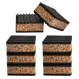 8 Pack Sound Isolation Pads, Cork Pads,2” x 2” x 7/8”, for Turntables to Reduce Vibration and Skipping