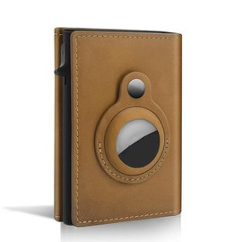 Mens Smart Wallet Card Holder, Minimalist Wallet, Slim Pop up Card Case Wallet , Wallet with ID Window & Cash Slot - Color: Brown