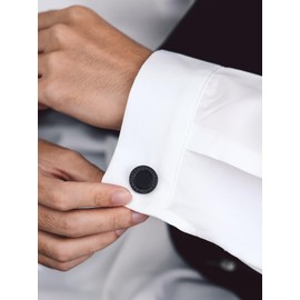 Bandmax Cufflinks Men's Stainless Steel Cufflink Cufflinks for Men Viking Cufflinks Shirt Shmuck for Shirt Wedding, Black, Not applicable