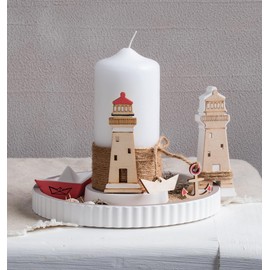 Rayher 64667505 Boats, Lighthouse & Co, Wooden Scatters, FSC Certified, Natural, 1.5 – 9 cm, Bag of 14, Perfect for Maritime Decorations, Table Decoration, Table Shakers, Natural